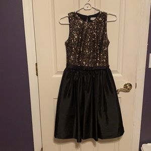 Gold and Black Sleeveless Dress